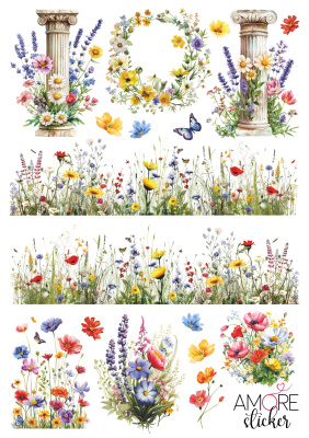 Наклейки переводные для свечей и декора Летние из каталога Наклейки декупажные для декора свечей, яиц, изделий из гипса, в интернет-магазине BPW.style